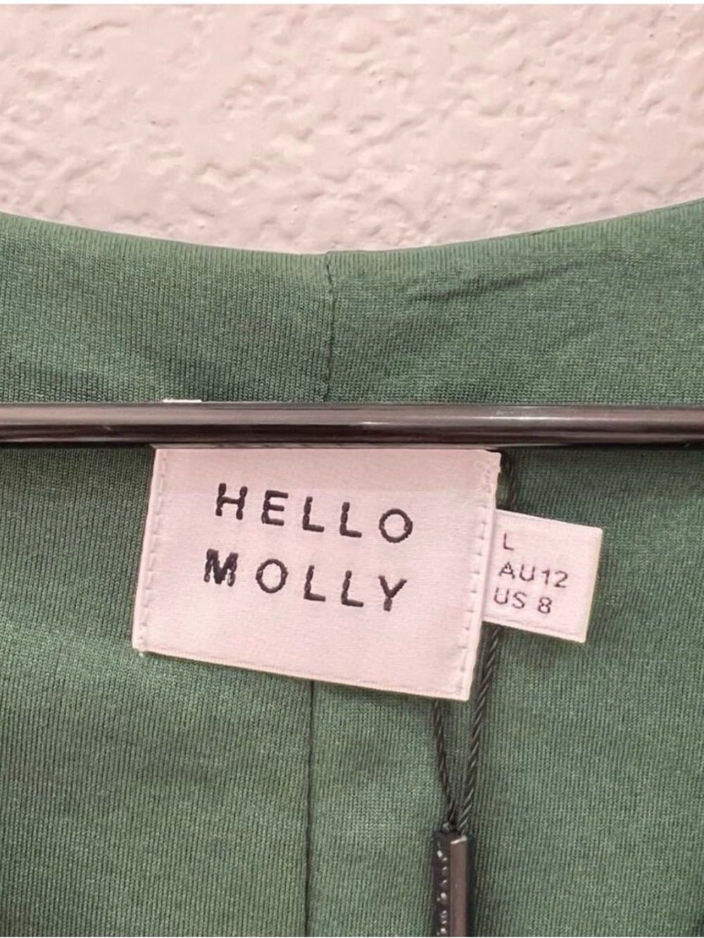 Hello Molly Horizons Meet Plisse Pleated Dress Forest Green Size Large/US 8 - Picture 4 of 5
